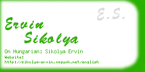 ervin sikolya business card